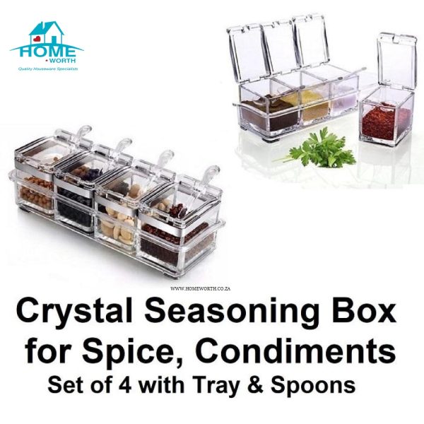 PERSPEX CRYSTAL SEASONING BOX SPICE RACK