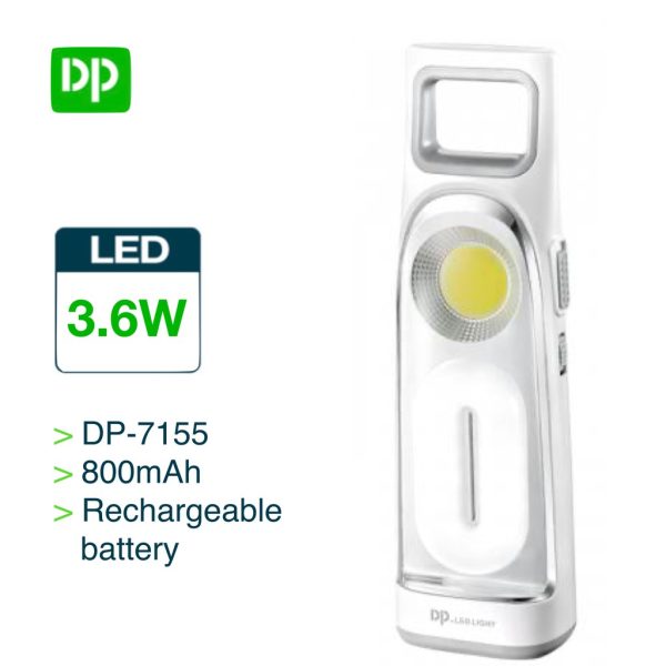 DP LED 2in1 Portable Rechargeable Emergency Light Torch DP-7155 / Chip-on-board LED