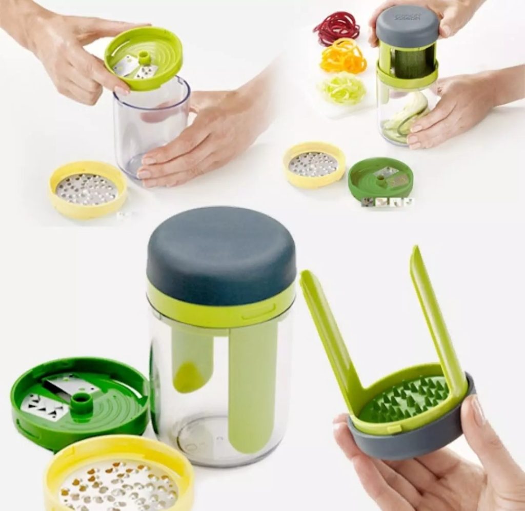 Multifunctional 3in1 Hand Held Spiralizer Slicer Herb Grinder ...