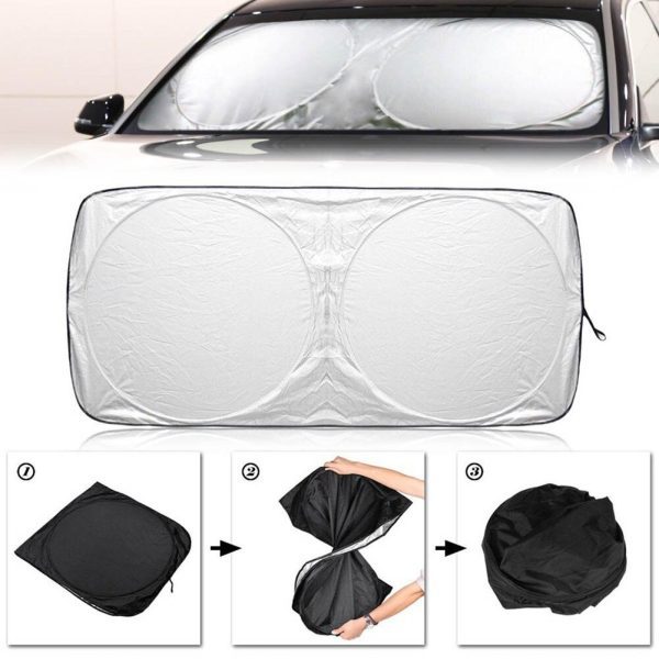 folding jumbo front car window sun shade main 0