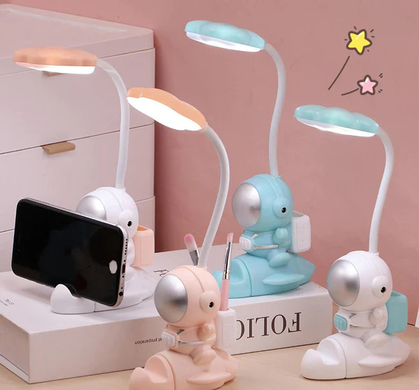 Astronaut Design LED Rechargeable Desk Lamp with Pen Holder and Phone Stand Astronaut Design LED Rechargeable Desk Lamp with Pen Holder and Phone Stand