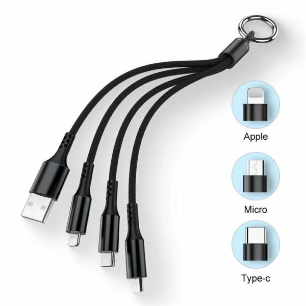 3 in 1 Charging Cable - USB Micro Type C Multi Key Chain Portable Power Bank Cable - Image 3