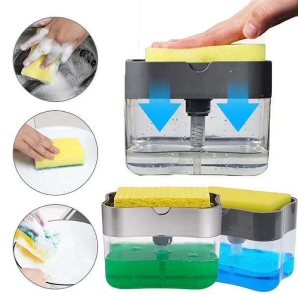 Soap Dispenser Pump and Sponge Caddy