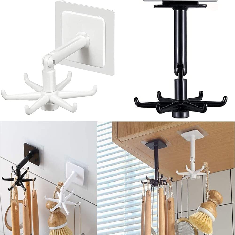 Buy Wall Mounted Rotary Hook Rack Storage Organizer