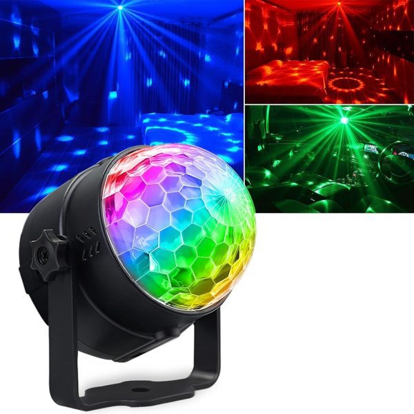 LED Party Light for Home Party, Led Disco Ball Colors Pattern Colourful RGB Strobe Lamp for Home Room Dance Karaoke Xmas Happy Birthday Wedding Club Show