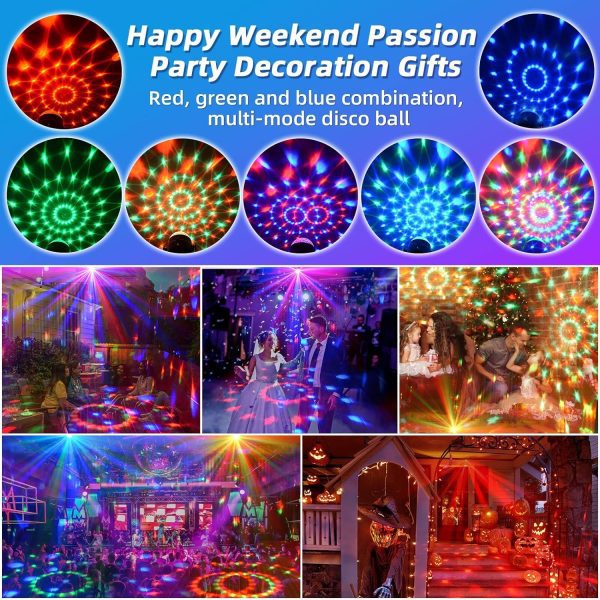 LED Party Light for Home Party, Led Disco Ball Colors Pattern Colourful RGB Strobe Lamp for Home Room Dance Karaoke Xmas Happy Birthday Wedding Club Show - Image 5