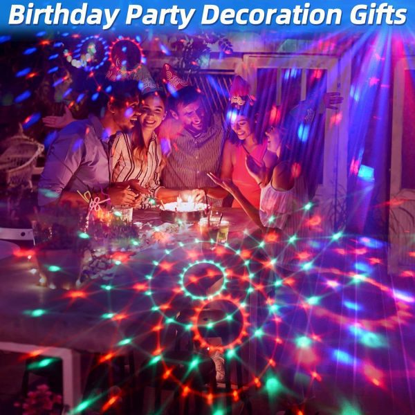 LED Party Light for Home Party, Led Disco Ball Colors Pattern Colourful RGB Strobe Lamp for Home Room Dance Karaoke Xmas Happy Birthday Wedding Club Show - Image 4