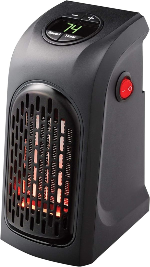 400W Portable Handy Heater Digital Electric Plug-In Personal Heater for Quick and Easy Heat and On/Off Timer - Great for Travel - Image 2