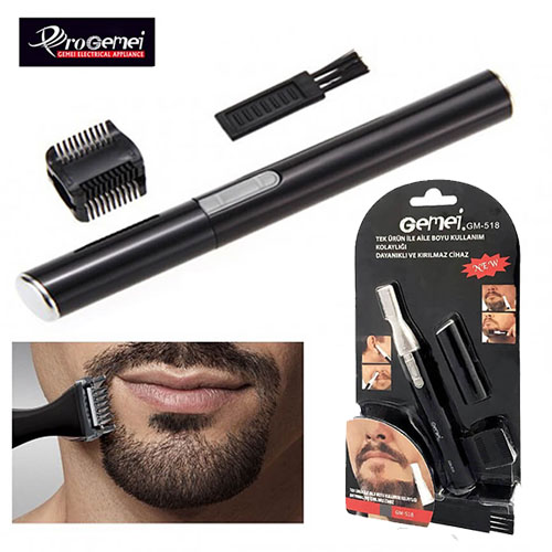 Geemy Ear Nose Eyebrow Facial Hair Shaving Trimmer with Double Sizes Comb Removable Cutter - GM-518 Geemy Ear Nose Eyebrow Facial Hair Shaving Trimmer