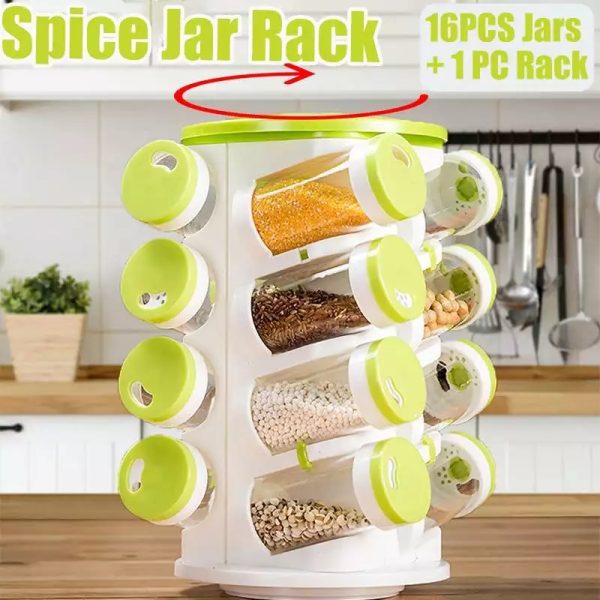 16Pcs Spice Rack with Cutlery Stand 2