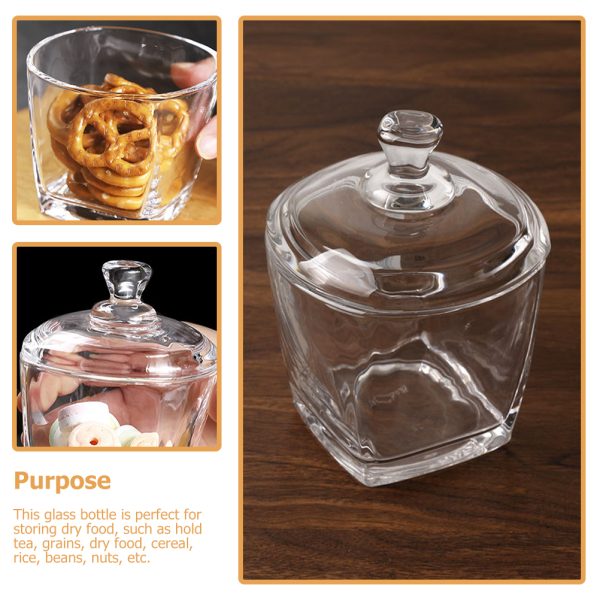 Heavy Crystal Glass Bowl Candy Jar Clear Bowl Dish Sugar Container Lid Decorative Biscuit Buffet Transparent Box Wedding Covered Cookie Jewelry - Image 2