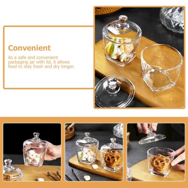 Heavy Crystal Glass Bowl Candy Jar Clear Bowl Dish Sugar Container Lid Decorative Biscuit Buffet Transparent Box Wedding Covered Cookie Jewelry - Image 5