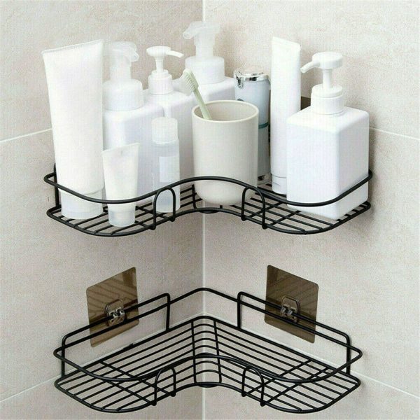 Kitchen Bathroom Corner Shelf Wall Mount Storage Rack