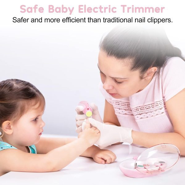 Find Back Baby Nail Trimmer Electric 6 in 1 Baby Nail Clippers Safe Baby Nail File Kit - Image 2