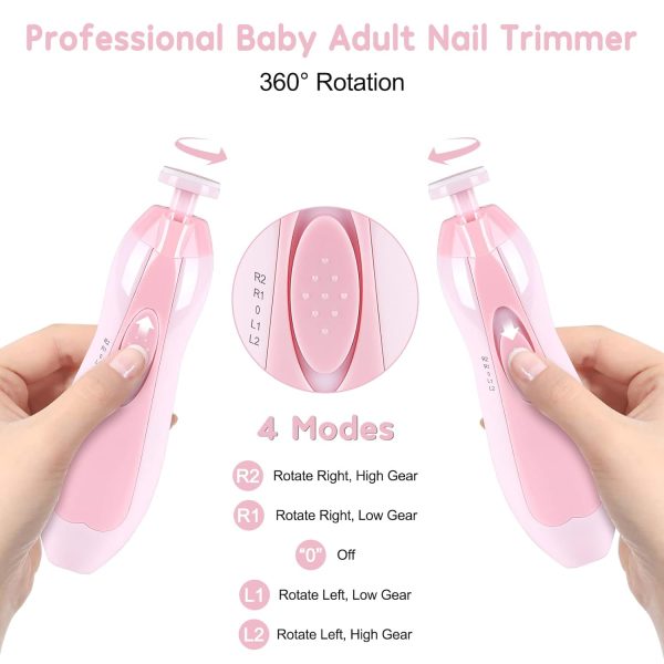 Find Back Baby Nail Trimmer Electric 6 in 1 Baby Nail Clippers Safe Baby Nail File Kit - Image 3