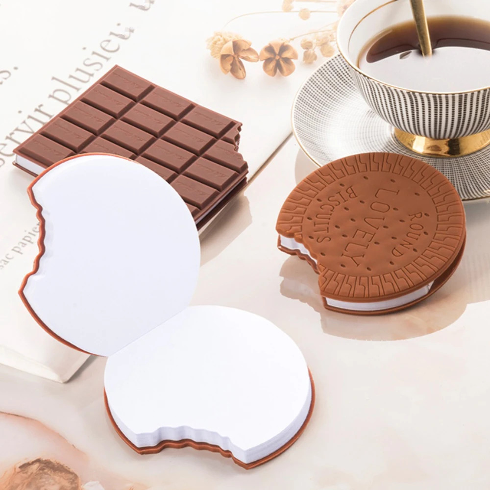 Biscuit Shape Notebook Portable 80 Sheets Chocolate Fragrance Sticky Notes Mini Diary Memo Biscuit Shape Notebook