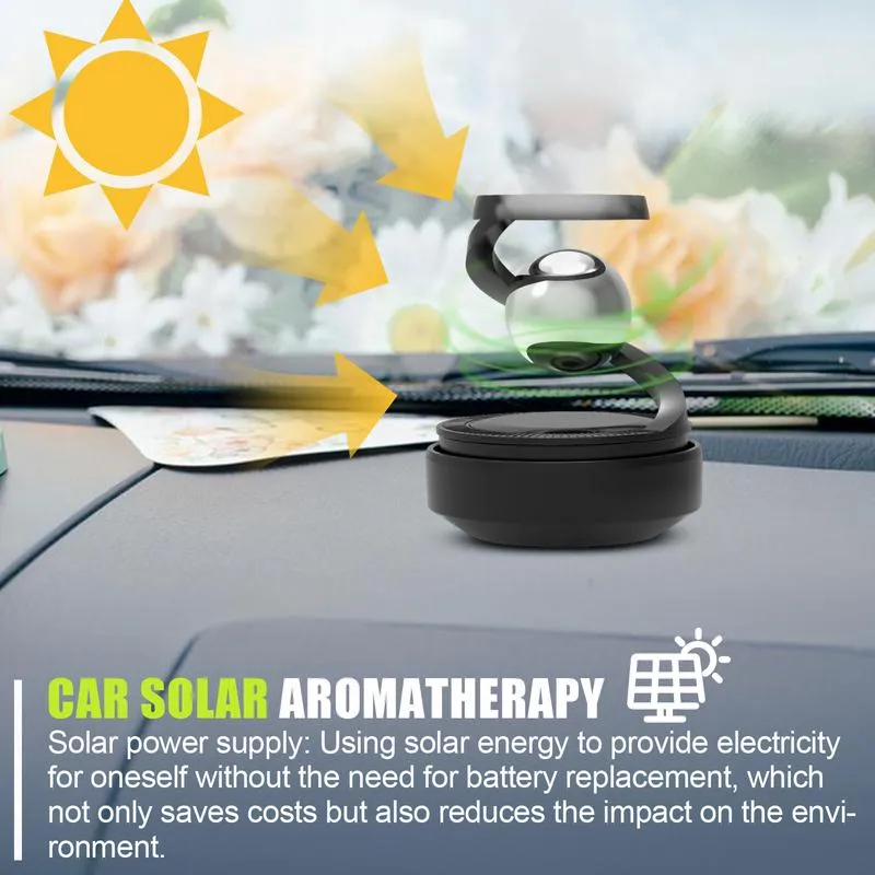 Car Interior Fragrance Diffuser Solar Powered Rotating Aromatherapy Diffuser - Decorative Home Aroma Diffuser for Living Room, Bedroom, Office Car Interior Fragrance Diffuser Solar Powered Rotating Aromatherapy Diffuser - Decorative Home Aroma Diffuser for Living Room, Bedroom, Office - Image 2