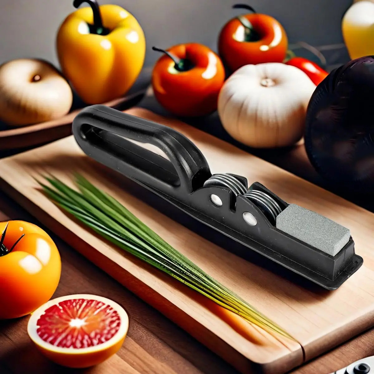 2 in 1 Professional Knife Sharpener Ceramic rod / Carbon Steel Two Section Sharpening Stone 2 in 1 Professional Knife Sharpener