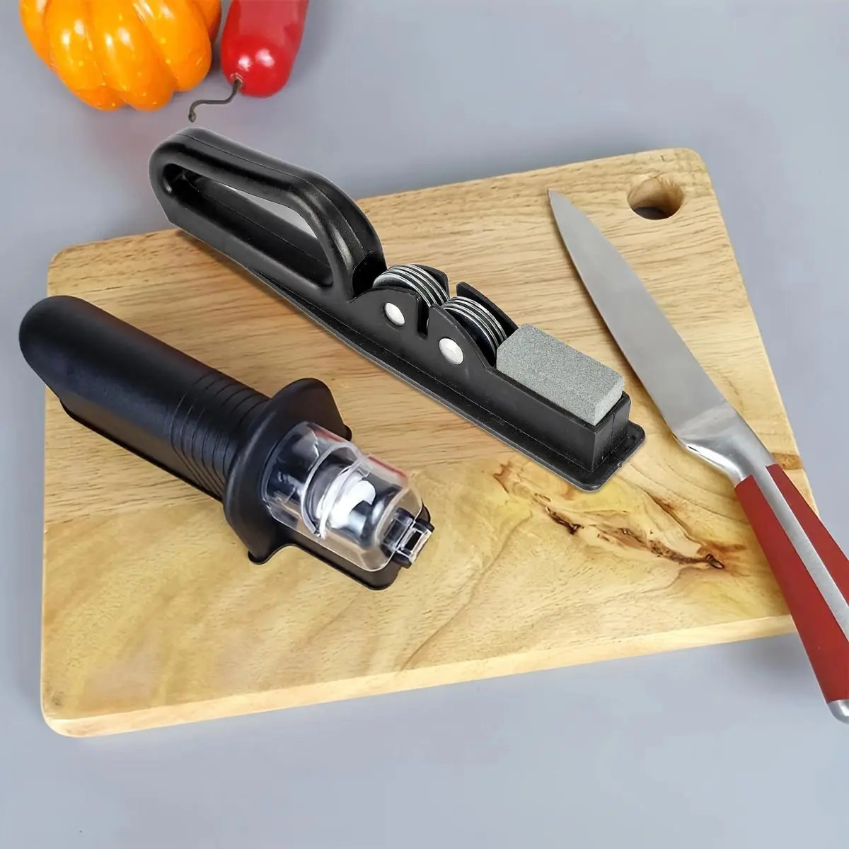 2 in 1 Professional Knife Sharpener Ceramic rod / Carbon Steel Two Section Sharpening Stone 2 in 1 Professional Knife Sharpener Ceramic rod / Carbon Steel Two Section Sharpening Stone - Image 4