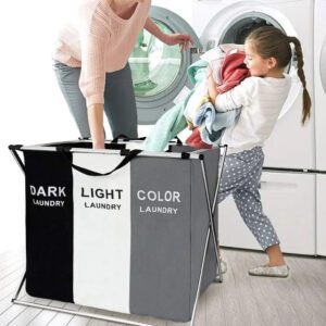 Foldable Laundry Basket with Aluminum Bracket
