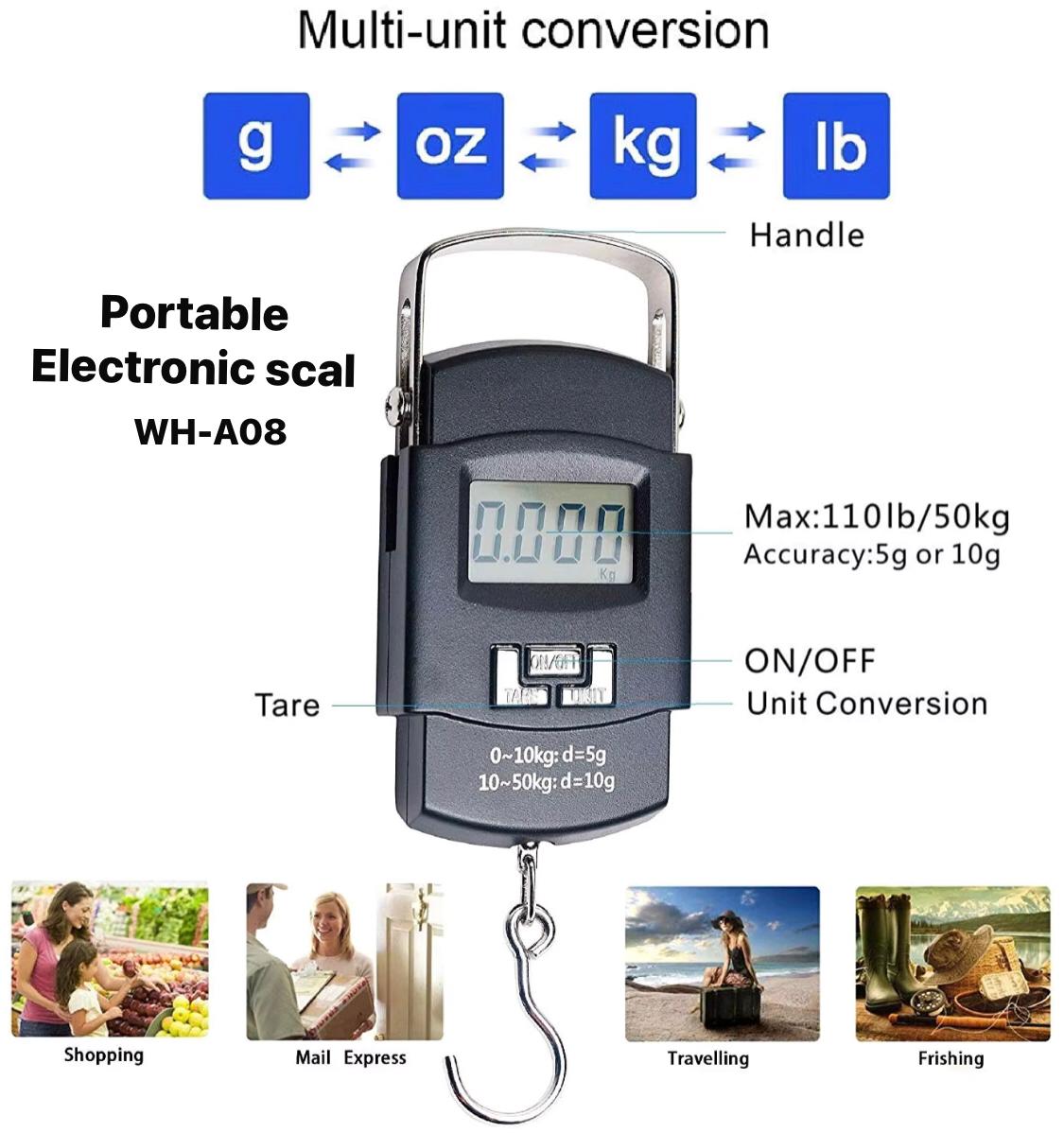 50kg Electronic Digital Hanging Scale with Hook - Luggage, Fishing & Travel Weight Scale 50kg Electronic Digital Hanging Scale with Hook - Luggage, Fishing & Travel Weight Scale - Image 5