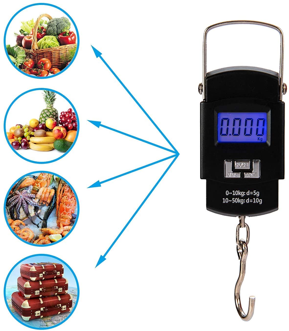 50kg Electronic Digital Hanging Scale with Hook - Luggage, Fishing & Travel Weight Scale 50kg Electronic Digital Hanging Scale with Hook - Luggage, Fishing & Travel Weight Scale - Image 3