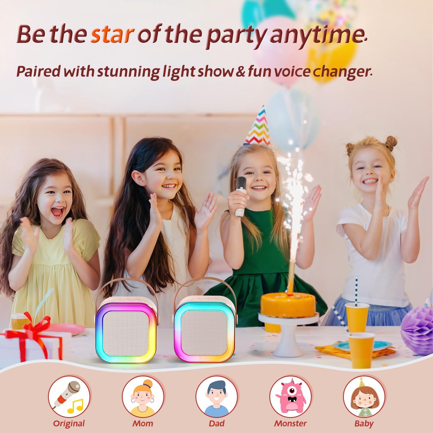 K12 Portable Karaoke Speaker with Wireless Microphone – Bluetooth 5.3 PA System with LED Lights K12 Portable Karaoke Speaker with Wireless Microphone – Bluetooth 5.3 PA System with LED Lights - Image 2