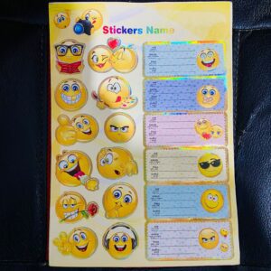 Sticker Name Emoji Set – 10 Cards with 180 Stickers