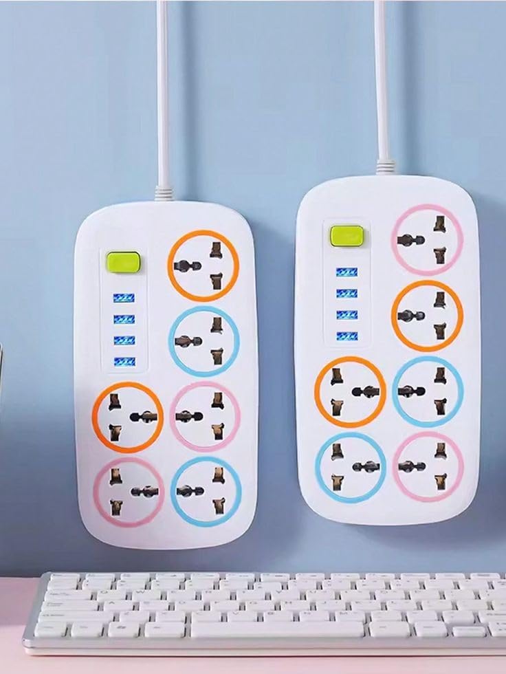 Universal Extension Cord with USB Ports - 6 Outlet and 4 USB Multi Function Socket - 2M Universal Extension Cord with USB Ports -  6 Outlet and 4 USB Multi Function Socket - 2M - Image 3