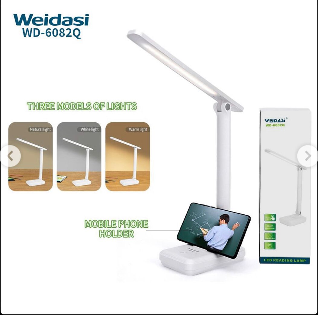 Weidasi WD-6082 Rechargeable LED Desk Lamp with 3 Light Modes – Natural Light, Warm White & Warm Light Weidasi WD-6082 Rechargeable LED Desk Lamp with 3 Light Modes – Natural Light, Warm White & Warm Light - Image 2