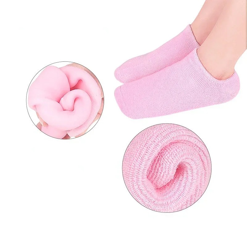 2 Pcs Reusable Spa Gel Socks for Cracked Heels & Dry Feet - Silicone Moisturizing Foot Care Socks for Soft & Smooth Feet 2 Pcs Reusable Spa Gel Socks for Cracked Heels & Dry Feet - Silicone Moisturizing Foot Care Socks for Soft & Smooth Feet - Image 2