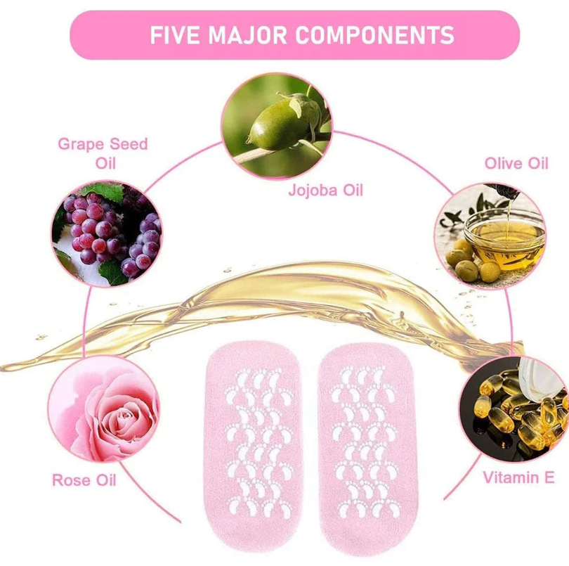 2 Pcs Reusable Spa Gel Socks for Cracked Heels & Dry Feet - Silicone Moisturizing Foot Care Socks for Soft & Smooth Feet 2 Pcs Reusable Spa Gel Socks for Cracked Heels & Dry Feet - Silicone Moisturizing Foot Care Socks for Soft & Smooth Feet - Image 4