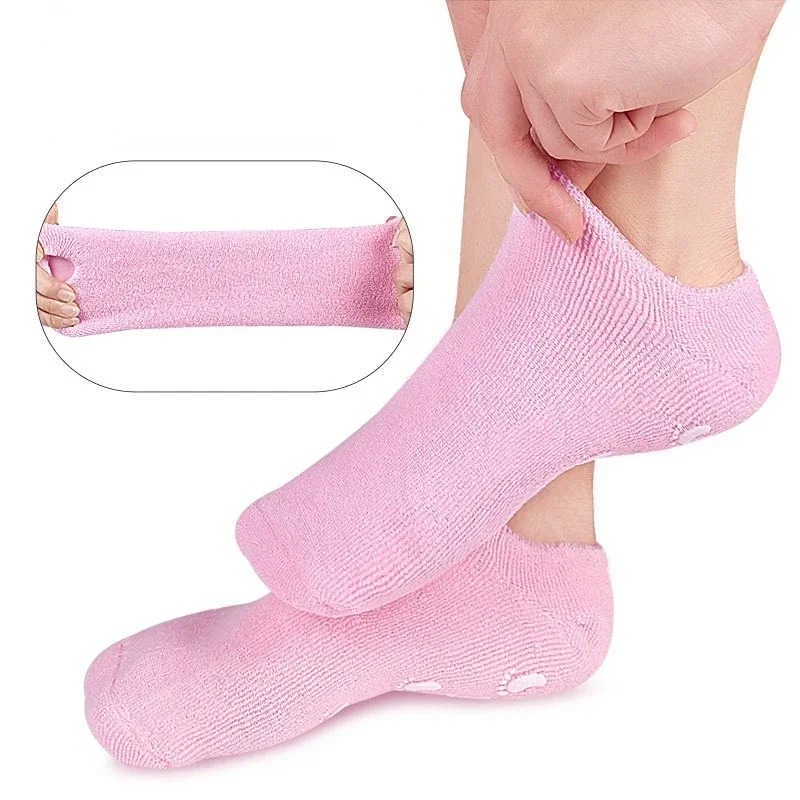 2 Pcs Reusable Spa Gel Socks for Cracked Heels & Dry Feet - Silicone Moisturizing Foot Care Socks for Soft & Smooth Feet 2 Pcs Reusable Spa Gel Socks for Cracked Heels & Dry Feet - Silicone Moisturizing Foot Care Socks for Soft & Smooth Feet - Image 3