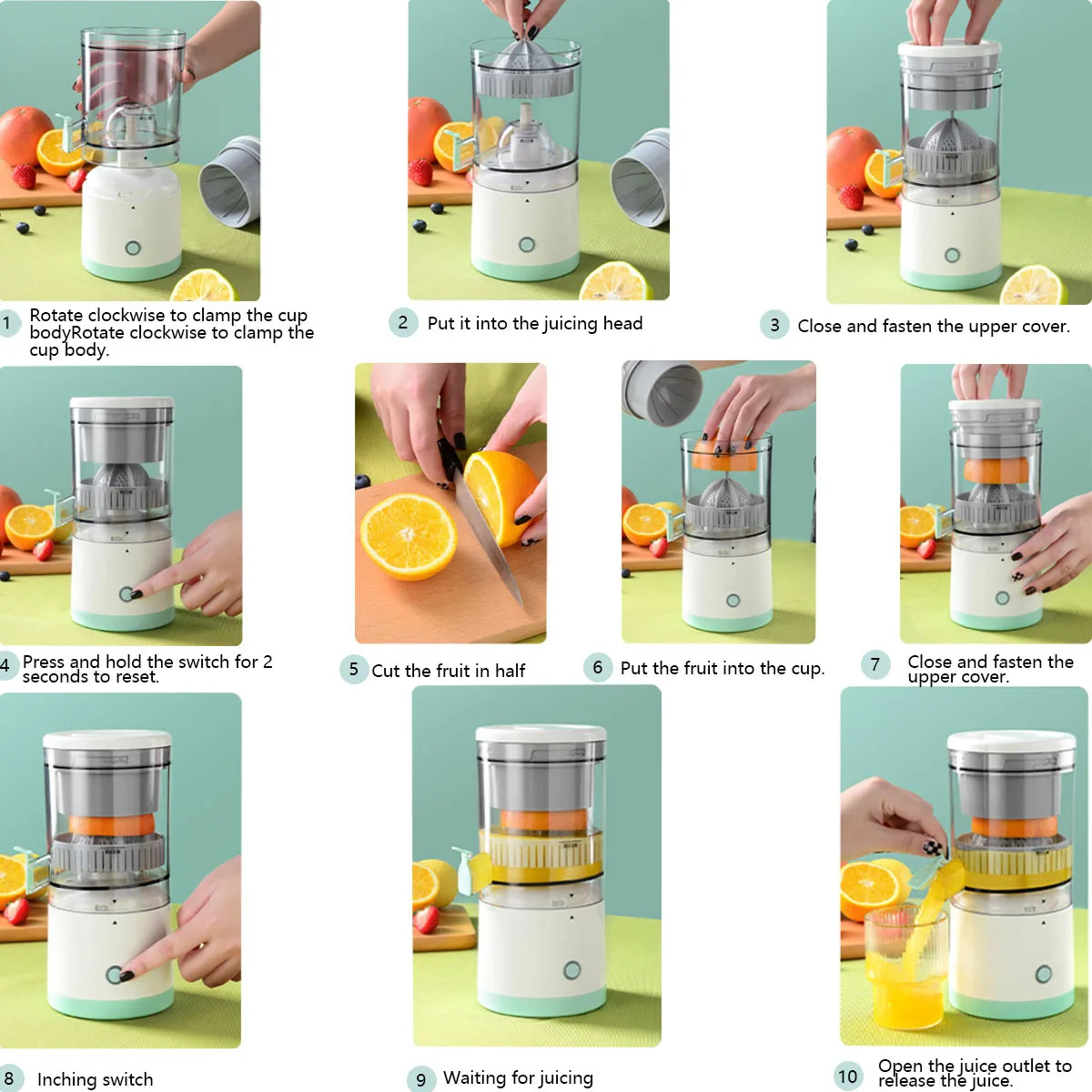 Automatic Electric Citrus Juicer | Portable USB Rechargeable Orange & Lemon Juicer Automatic Electric Citrus Juicer | Portable USB Rechargeable Orange & Lemon Juicer - Image 4