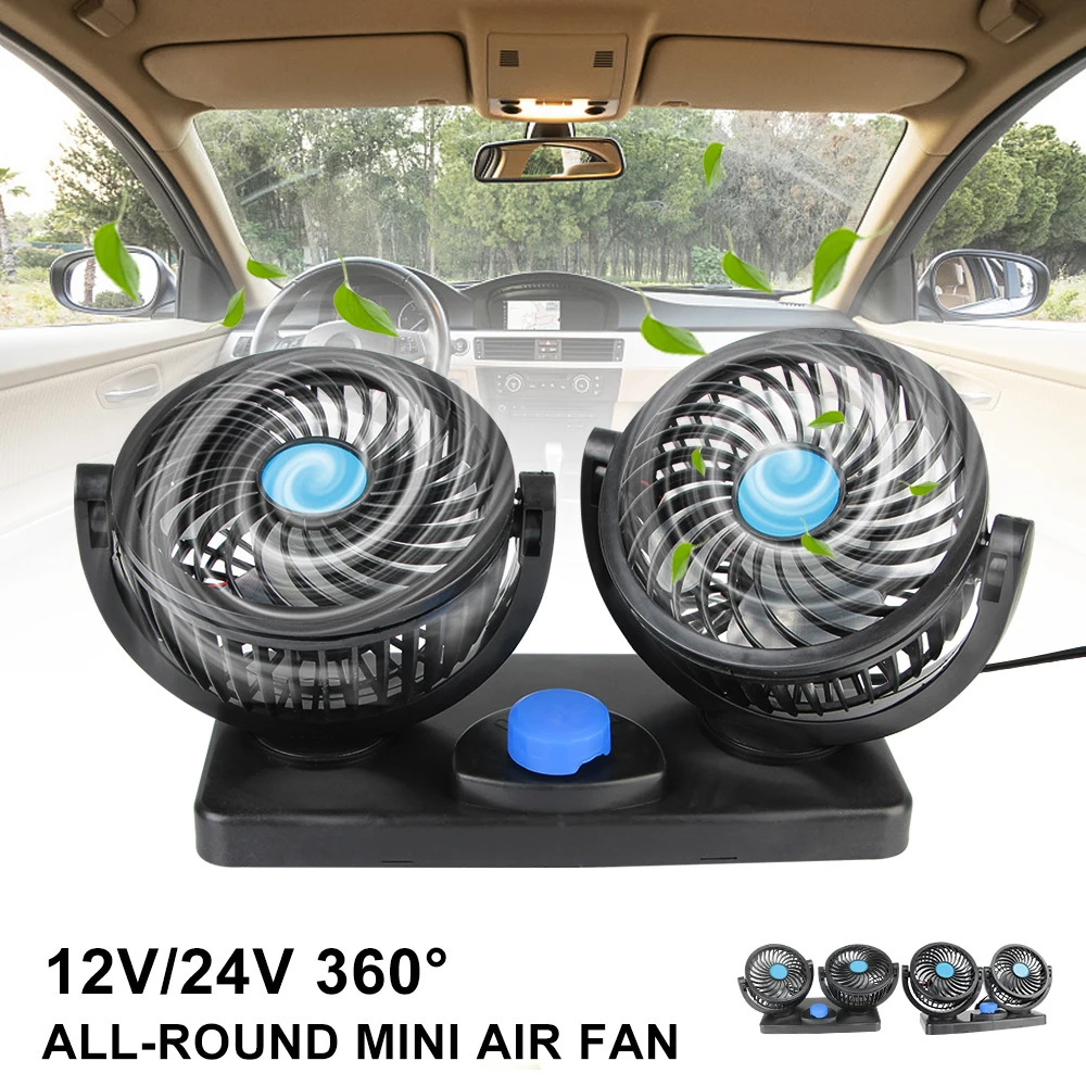 Mitchell Dual Head Vehicle Fan | 360° Rotatable 12V Cooling Fan for Dashboard with 2-Speed Control Mitchell Dual Head Vehicle Fan | 360° Rotatable 12V Cooling Fan for Dashboard with 2-Speed Control - Image 5