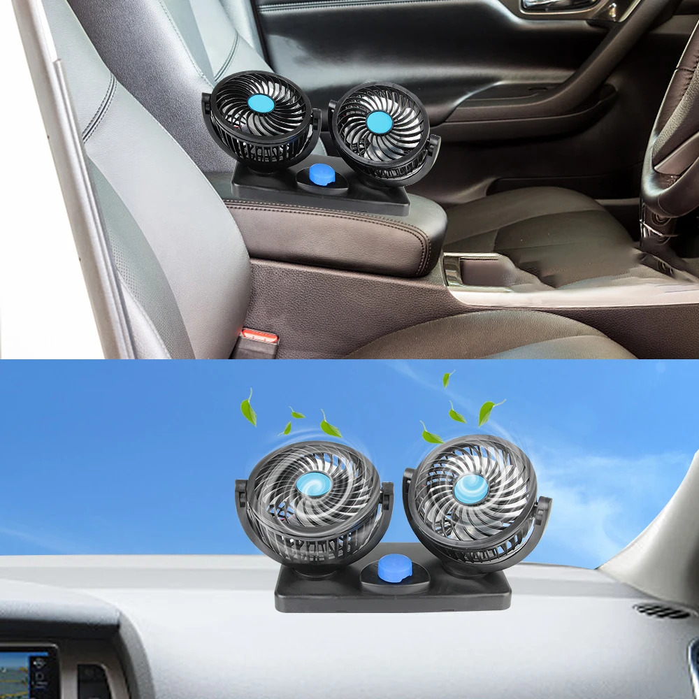Mitchell Dual Head Vehicle Fan | 360° Rotatable 12V Cooling Fan for Dashboard with 2-Speed Control Mitchell Dual Head Vehicle Fan | 360° Rotatable 12V Cooling Fan for Dashboard with 2-Speed Control - Image 6