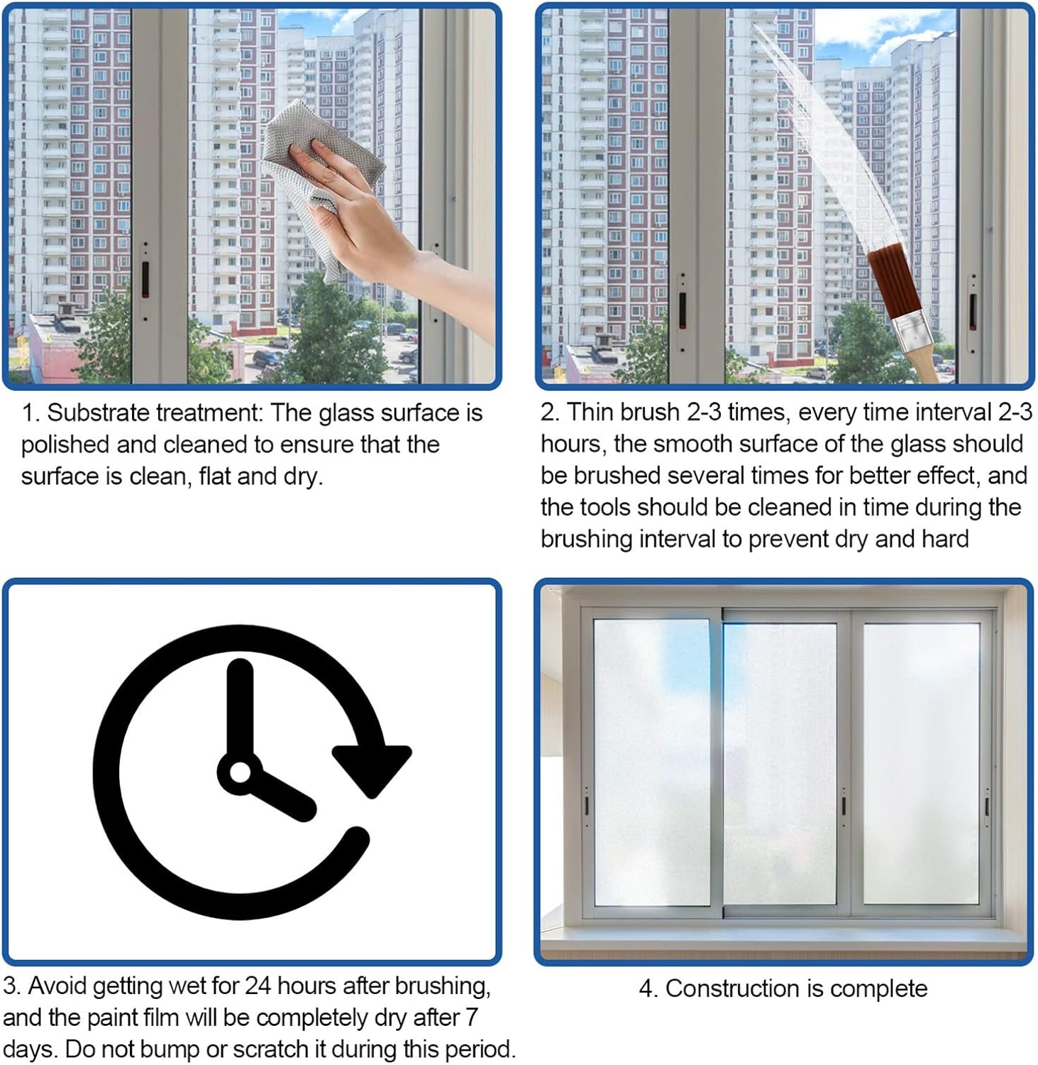 Frosted Glass Paint 300g – Privacy Window Frosting Water-Based Quick Dry Adhesion for Home & Office Glass Frosted Glass Paint 300g – Privacy Window Frosting Water-Based Quick Dry Adhesion for Home & Office Glass - Image 3