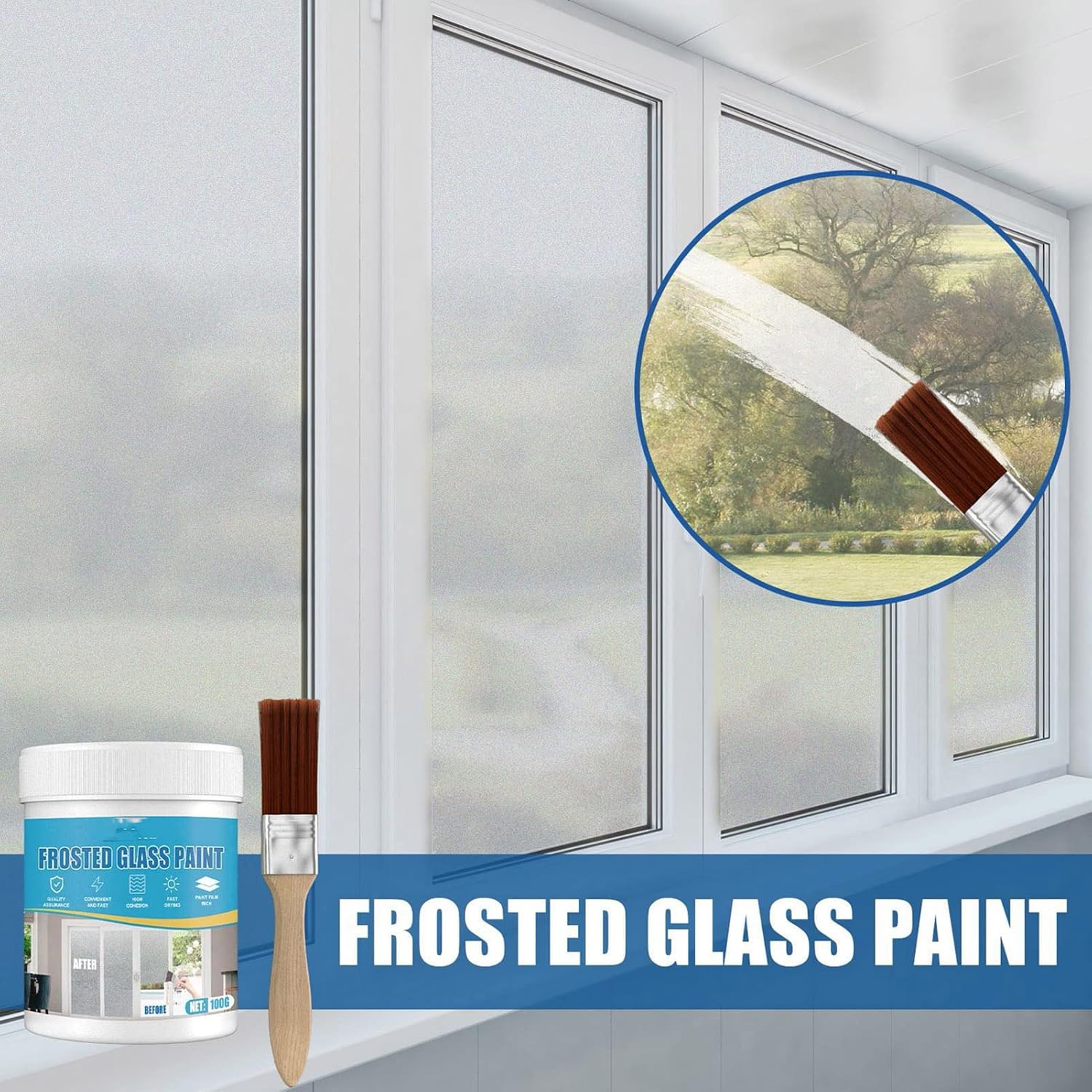 Frosted Glass Paint 300g – Privacy Window Frosting Water-Based Quick Dry Adhesion for Home & Office Glass Frosted Glass Paint 300g – Privacy Window Frosting Water-Based Quick Dry Adhesion for Home & Office Glass - Image 5
