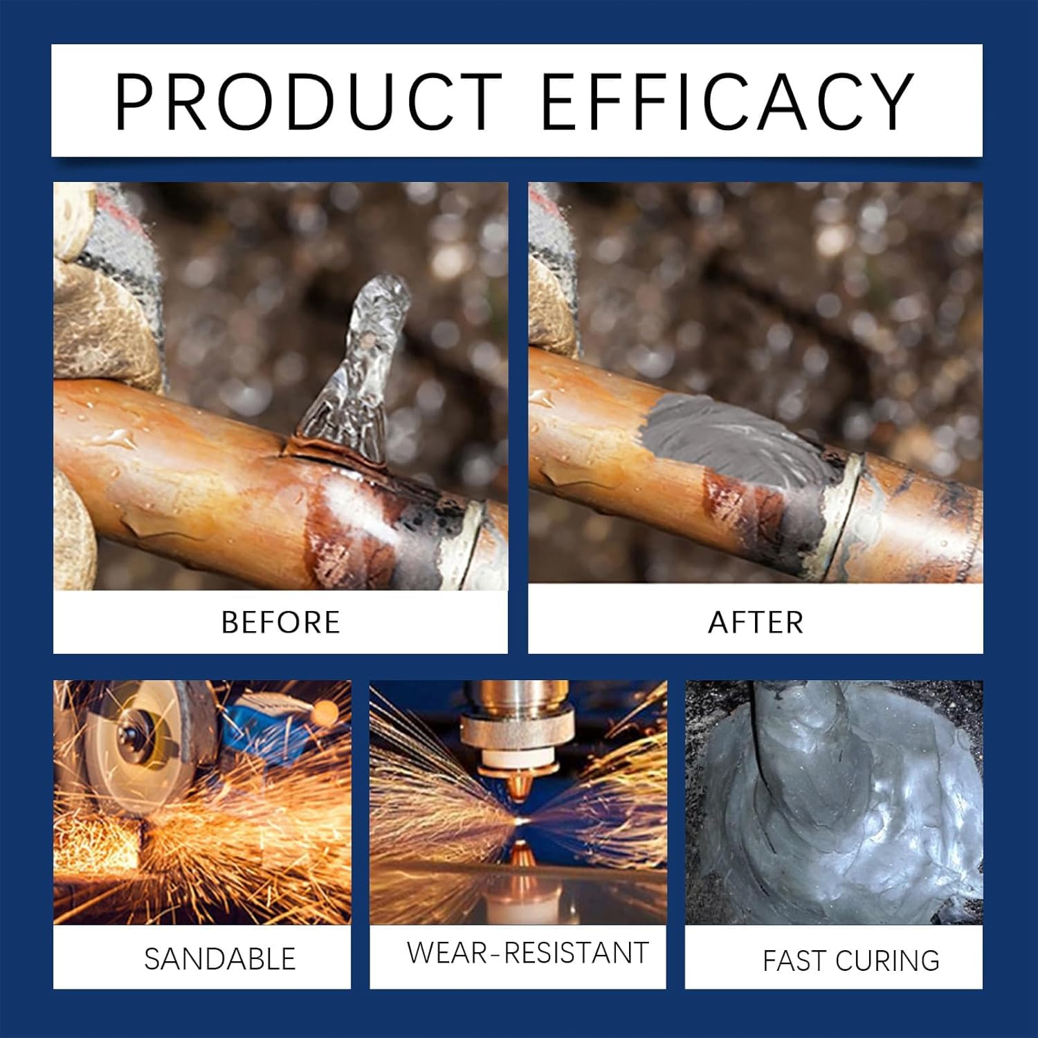 ROCKIYA Casting Adhesive 1200°C High Temp Foundry Glue – Heavy Duty Metal Repair Epoxy Adhesive - Leak Sealing & Plastic Bonding ROCKIYA Casting Adhesive 1200°C High Temp Foundry Glue – Heavy Duty Metal Repair Epoxy Adhesive - Leak Sealing & Plastic Bonding - Image 4