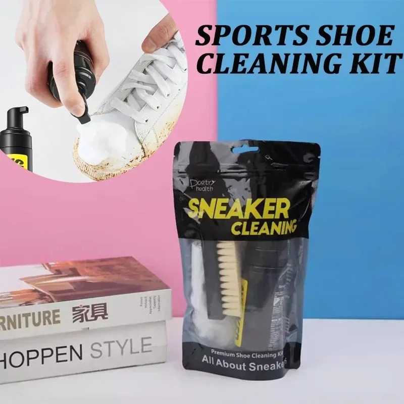 Sneaker Cleaner Foam Kit with Brush & Microfiber Cloth – Suede, Canvas, PU & Fabric Shoe Cleaning Set for All Materials Sneaker Cleaner Foam Kit