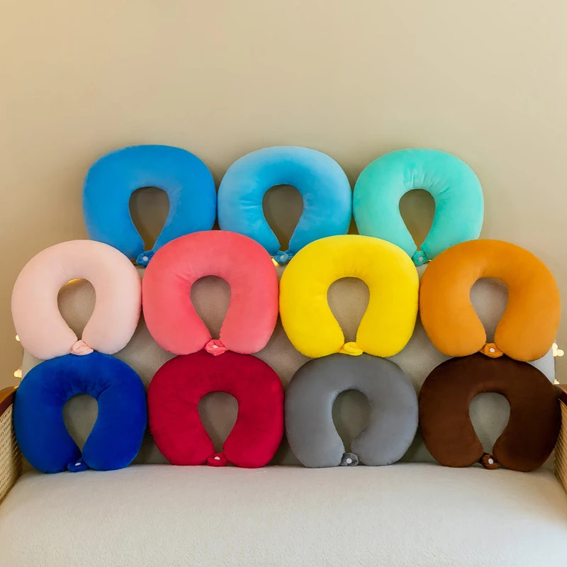 Portable U-Shape Travel Neck Pillow with PP Cotton Cervical Support Comfortable Soft Massage Pillow Portable U-Shape Travel Neck Pillow with PP Cotton Cervical Support Comfortable Soft Massage Pillow - Image 4