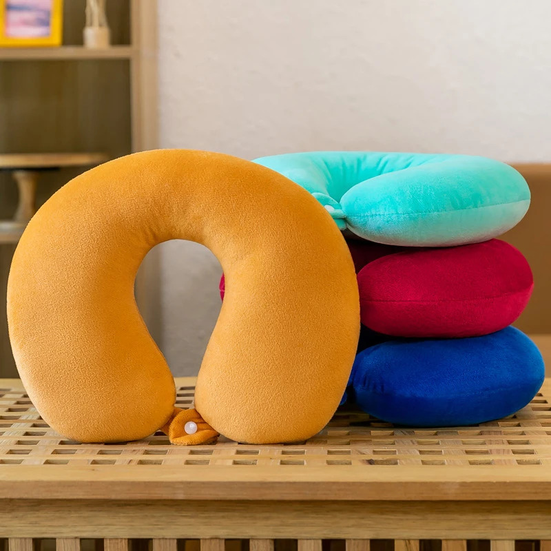 Portable U-Shape Travel Neck Pillow with PP Cotton Cervical Support Comfortable Soft Massage Pillow Portable U-Shape Travel Neck Pillow
