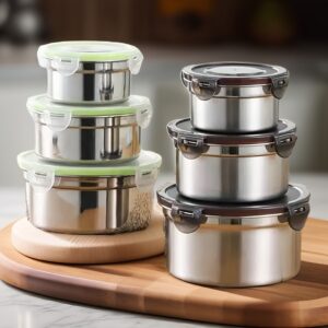 3 Pcs Stainless Steel Food Storage Containers