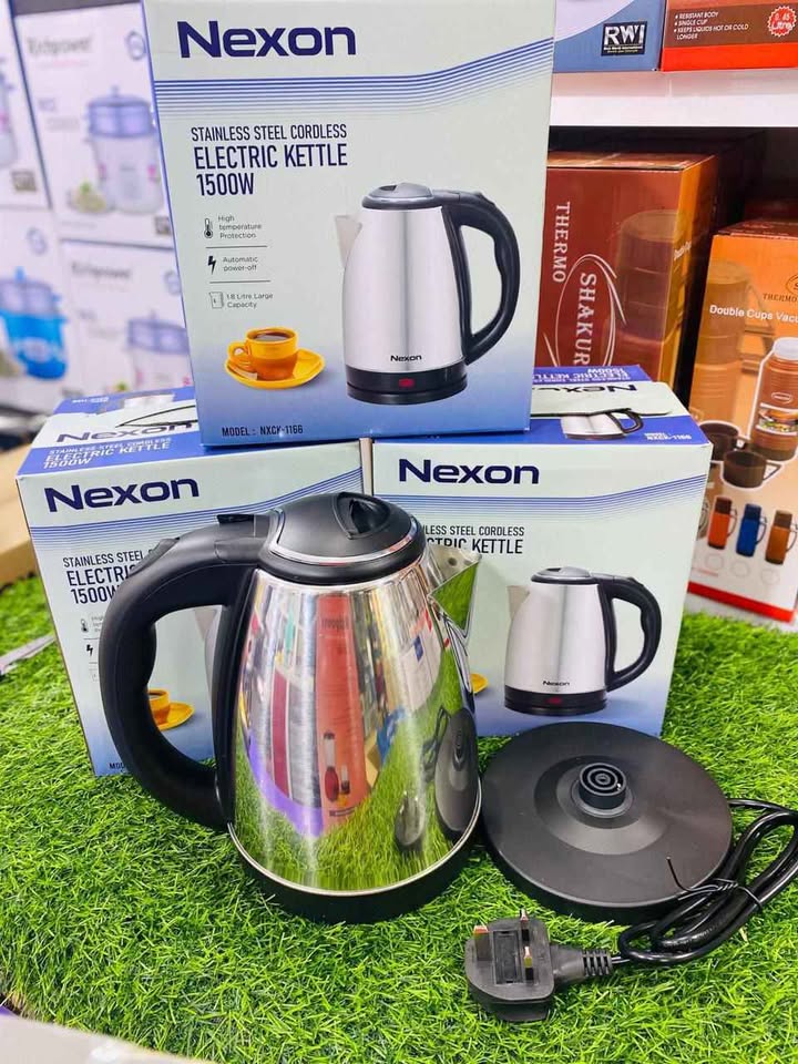 Nexon 1.8L Stainless Steel Cordless Electric Kettle 1500W – Fast Boil Automatic Shut-Off | Model NXCK-1166 Nexon 1.8L Stainless Steel Cordless Electric Kettle 1500W – Fast Boil Automatic Shut-Off | Model NXCK-1166 - Image 2