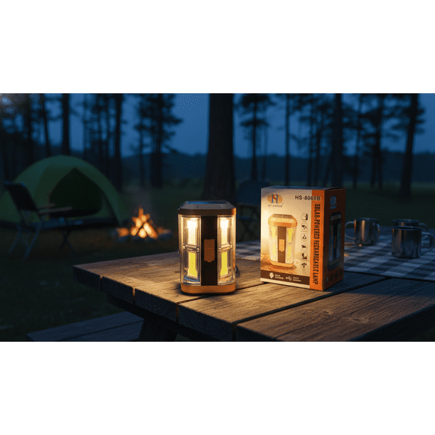 Solar LED Lamp with 4 Powerful Warm Lights & Integrated Solar Panel - Outdoor Camping Waterproof Garden Light Solar LED Lamp with 4 Powerful Warm Lights & Integrated Solar Panel - Outdoor Camping Waterproof Garden Light - Image 4